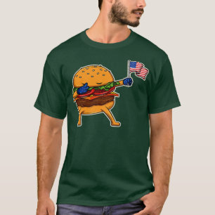 Camiseta Dabbing Cheeseburger 4 de julio Día de la Independ
