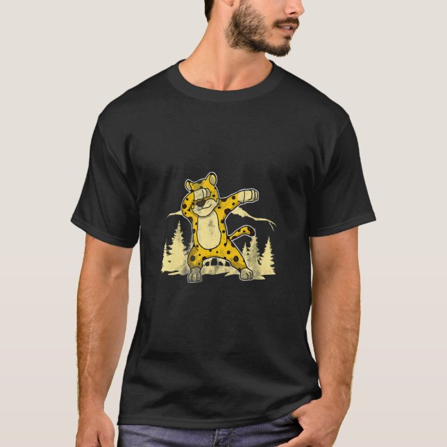Camiseta Dabbing Cheetah Big Cat Tierra salvaje más rápida  (Anverso)