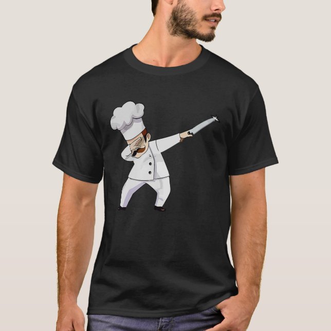 Camiseta Dabbing Chef con la Cuchilla del Chef y Gorra Chef (Anverso)