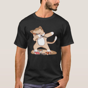 Camiseta Dabbing Chef Sushi Cat Gracioso Sushi Regalo