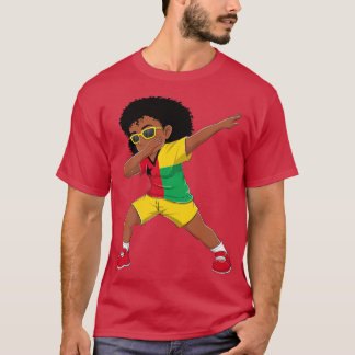 Camiseta Dabbing Chica GuineaBissau Bandera niños bailan