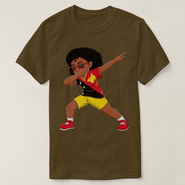 Camiseta Dabbing Chica Papúa Nueva Guinea Bandera niños bai (Diseño del anverso)