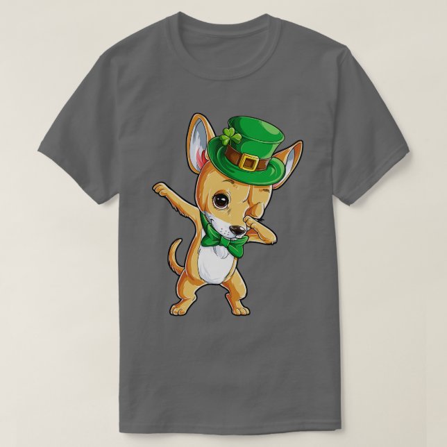 Camiseta Dabbing Chihuahua Leprechaun St Patricks Day for (Diseño del anverso)
