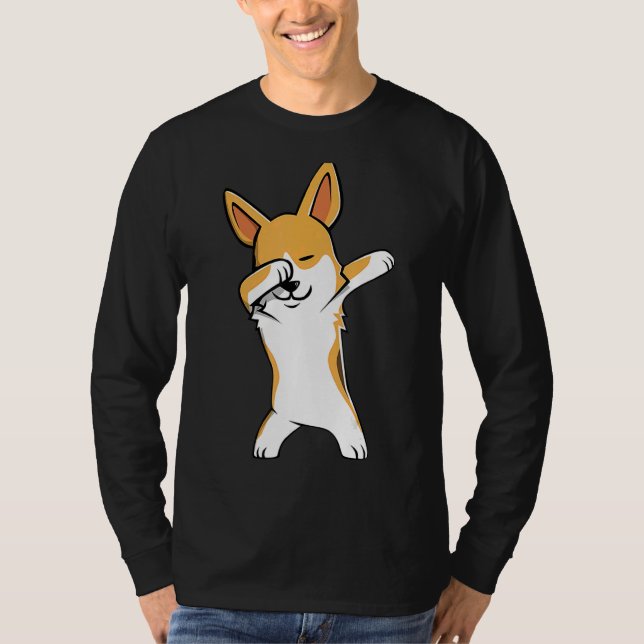 Camiseta Dabbing Corgi Dog Dab Dance (Anverso)