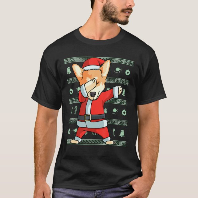 Camiseta Dabbing Corgi Navidades Dab Dance (Anverso)