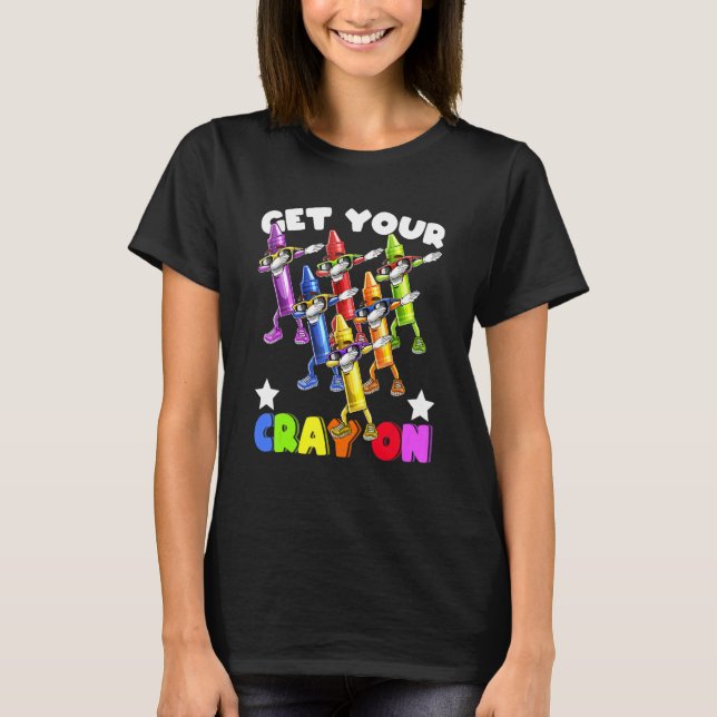 Camiseta Dabbing Crayon Squad Back To School Kids Teachers (Anverso)