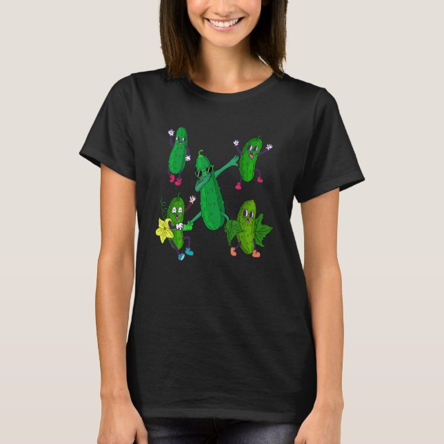 Camiseta Dabbing Cucumber Pickle Dancing con gafas de sol (Anverso)