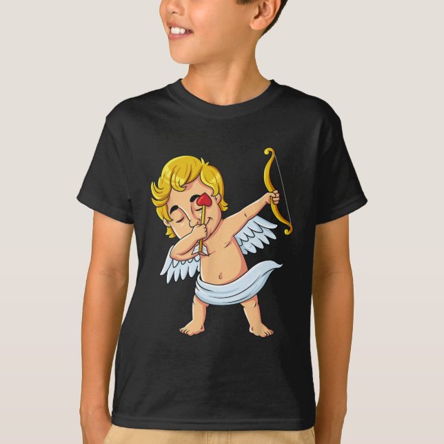 Camiseta Dabbing Cupido Día de San Valentín Diversión niños (Anverso)