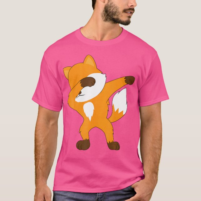 Camiseta Dabbing Cute Fox Animal Dab Dance Fox Lover (Anverso)