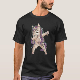 Camiseta Dabbing cute momia unicornio morado Halloween