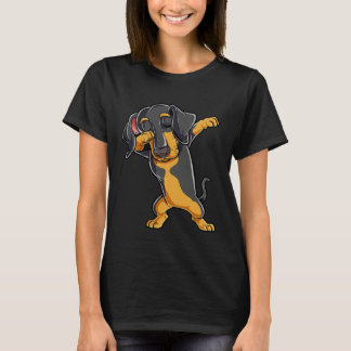 Camiseta Dabbing Dachshund  Dog   Boys Kids Dab Dance