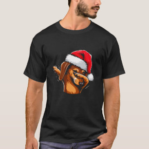 Camiseta Dabbing Dachshund Niños Chicas luz de árbol de Nav