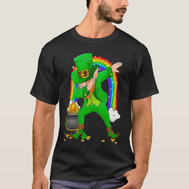 Camiseta Dabbing Dance Irish Shamrock St Patricks Day   1 (Anverso)