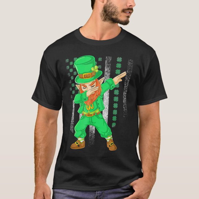 Camiseta Dabbing Dance Irish Shamrock St Patricks Day   2 (Anverso)