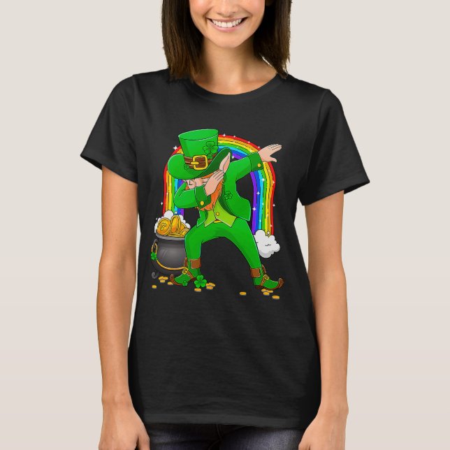 Camiseta Dabbing Dance Irish Shamrock St Patrons Day 1 (Anverso)