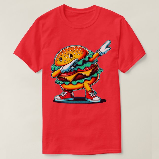 Camiseta Dabbing Dancing Burger Funny Hamburger Food Foodie (Diseño del anverso)
