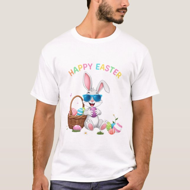Camiseta Dabbing de conejito de Pascua de Guay con huevos c (Anverso)