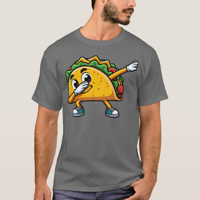 Camiseta Dabbing de tacos Comida rápida Diversión amigos (Anverso)