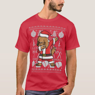 Camiseta Dabbing Dog Christmas Fairy Lights Funny Xmas 