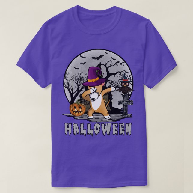 Camiseta Dabbing Dog Halloween Bull Terrier Dab Gorra WWW C (Diseño del anverso)