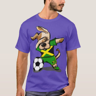 Camiseta Dabbing Dog Jamaica Fútbol Bandera jamaiquina