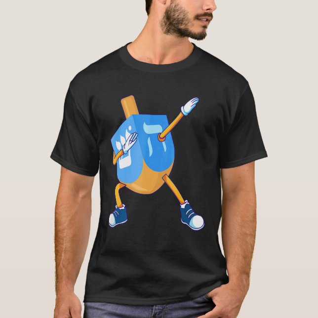 Camiseta Dabbing Dreidel Funny Hanukkah Chanukah Para Niños (Anverso)