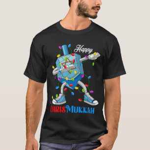 Camiseta Dabbing Dreidel Merry Christmas and Happy Hanukkah