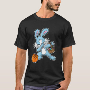 Camiseta Dabbing Easter Bunny Basketball Stuffer Boy