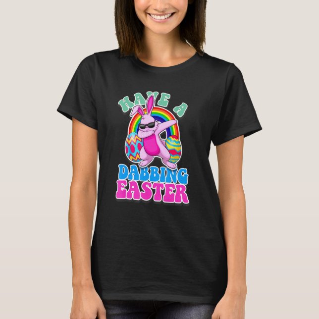 Camiseta Dabbing Easter Bunny Rabbit Egg Hunt (Anverso)