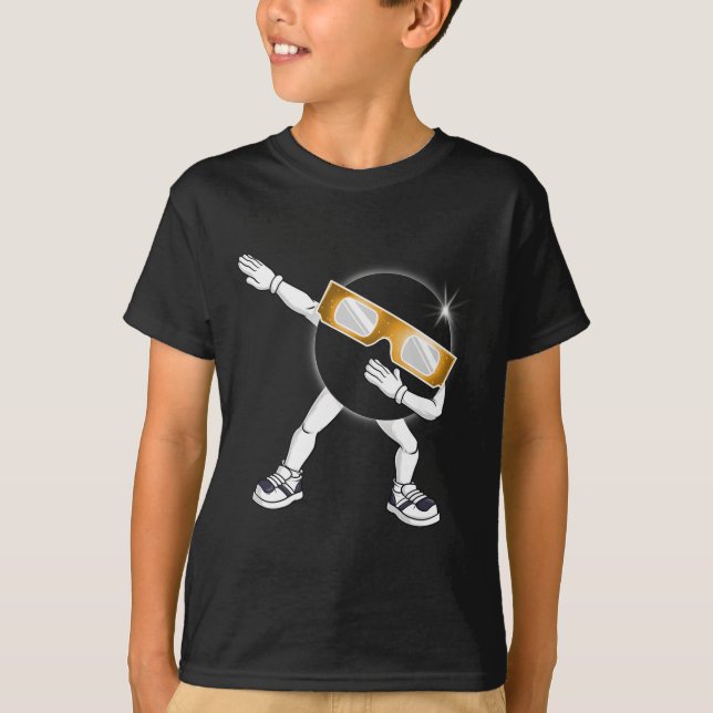 Camiseta Dabbing Eclipse solar total 2024 Total niños Dab (Anverso)