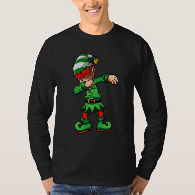 Camiseta Dabbing Elf Costume Christmas Squad Men Boy Kids T (Anverso)