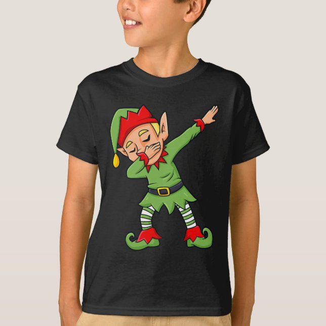 Camiseta Dabbing Elf Fun Navidades Niños Chicas Niños Dab X (Anverso)