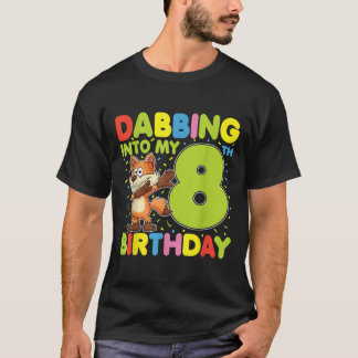Camiseta Dabbing en mi octavo cumpleaños zorro ocho años B