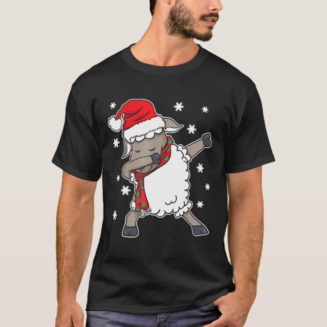 Camiseta Dabbing Farmer Rancher Sheep Shepherd Navidades Sa (Anverso)