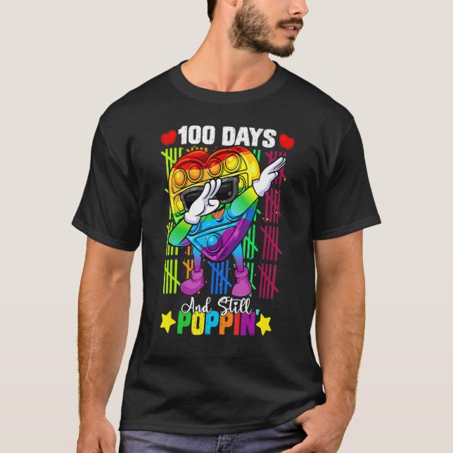 Camiseta Dabbing Fidget Toy 100 Days Of School Still Poppin (Anverso)