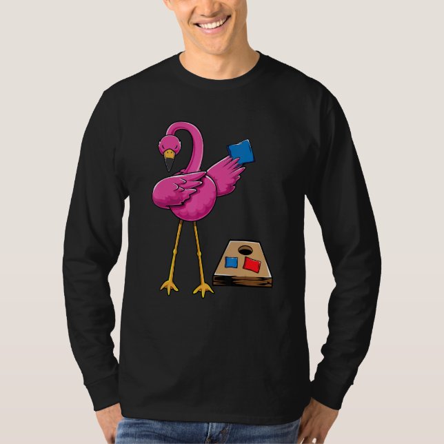 Camiseta Dabbing Flamingo Chicas Cornhole Boys Corn Hole Fl (Anverso)
