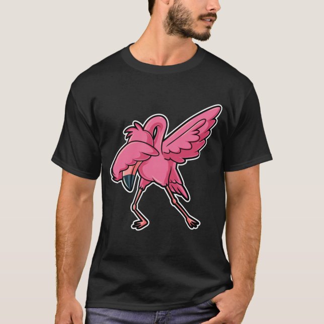Camiseta Dabbing Flamingo Dab Gracioso regalo (Anverso)