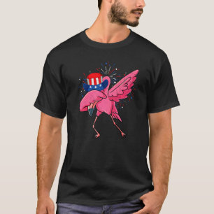 Camiseta Dabbing Flamingo y Tío Sam Gorra Bandera Americana