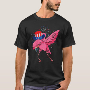 Camiseta Dabbing Flamingo y Tío Sam Gorra Bandera Americana