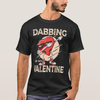 Camiseta Dabbing For My Valentine Slick Heart Valentines