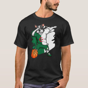 Camiseta Dabbing French Bulldog Algeria Basketball Fan Jers