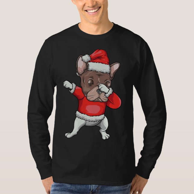Camiseta Dabbing French Bulldog Santa Christmas (Anverso)