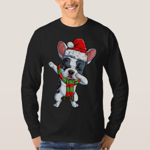 Camiseta Dabbing French Bulldog Santa Christmas Kids Boys X