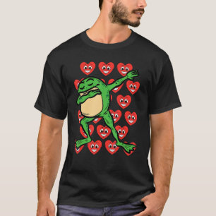 Camiseta Dabbing Frog Día de San Valentín Corazón Silly Fac