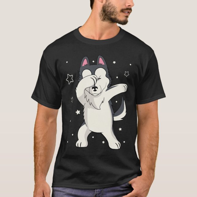 Camiseta Dabbing Funny Husky Dab Dance (Anverso)
