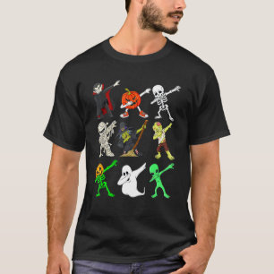 Camiseta Dabbing Funny Skeleton Zombie Vampis Ghost Dance
