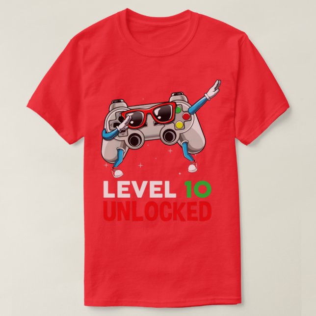 Camiseta Dabbing Gaming controller video gamer age 10 birth (Diseño del anverso)