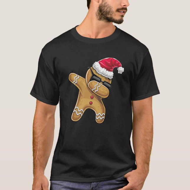 Camiseta Dabbing Gingerbread Man Christmas Baking (Anverso)