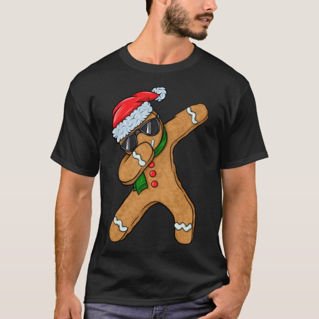 Camiseta Dabbing Gingerbread Man Cookie Santa Navidades Gin (Anverso)