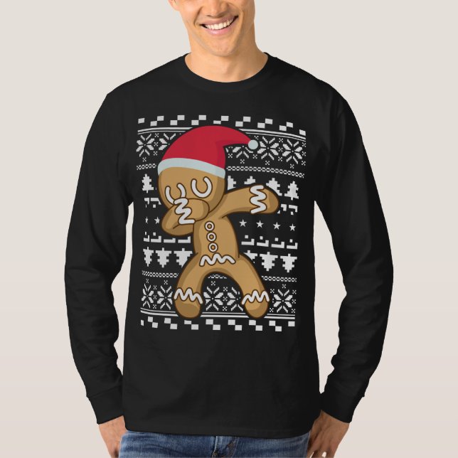 Camiseta Dabbing Gingerbread Man Navidades feos Sweet (Anverso)